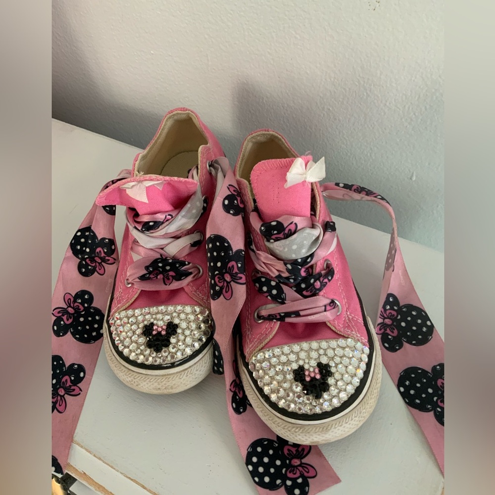 Mini Mouse Toddler Girls Bling Rhinestone Converse Sneakers
